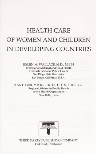 Health Care of Women and Children in Developing Countries