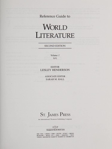 Reference Guide to World Literature