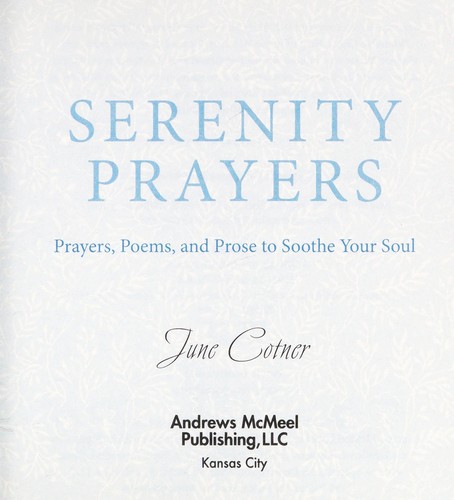 Serenity prayers