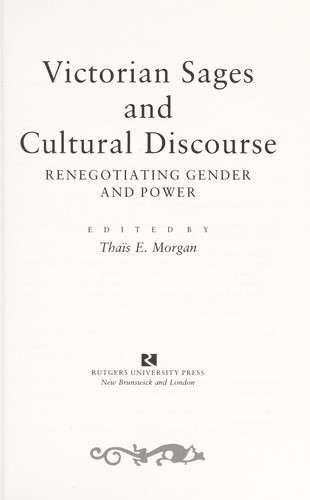 Victorian Sages and Cultural Discourse