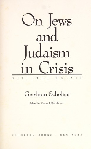 On Jews and Judaism in Crisis