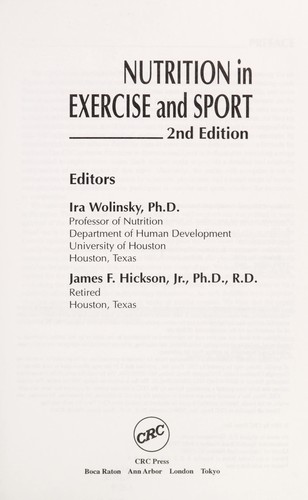 Nutrition in Exercise and Sport