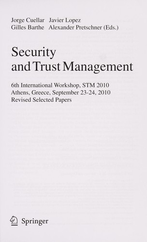 Security and Trust Management