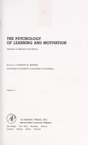 The Psychology of Learning and Motivation, 21