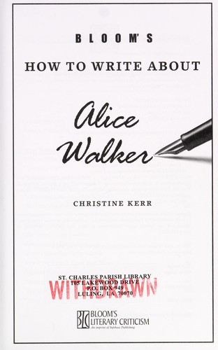 Bloom's How to Write About Alice Walker