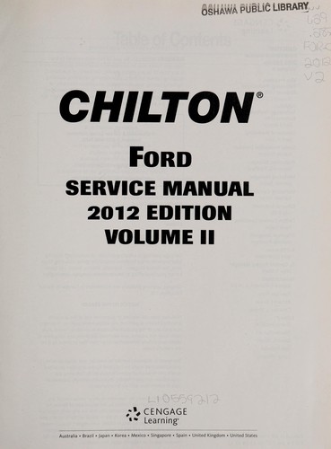 Chilton Ford Service Manual 2012