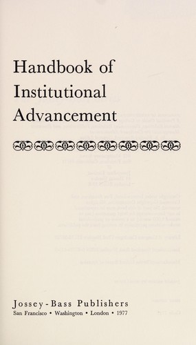 Handbook of Institutional Advancement