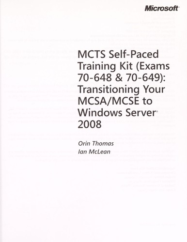 MCTS Self-Paced Training Kit (Exams 70-648 & 70-649)