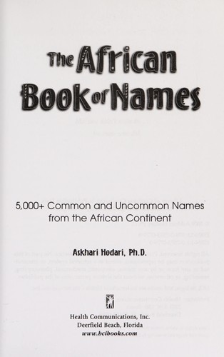 The African book of names