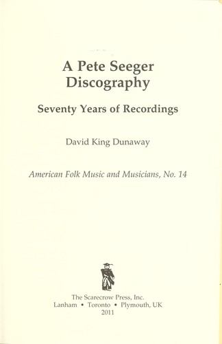 A Pete Seeger Discography