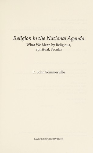 Religion in the national agenda