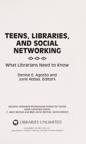 Teens, Libraries, and Social Networking