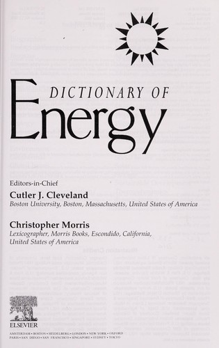 Dictionary of Energy