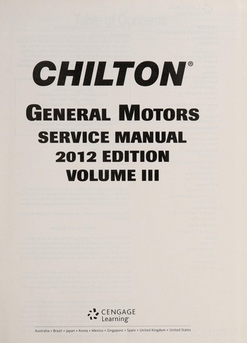 Chilton General Motors Service Manual 2012