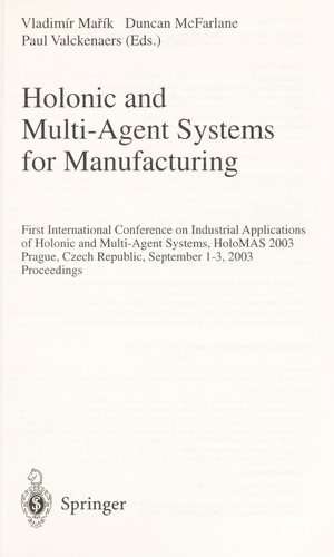 Holonic and Multi-Agent Systems for Manufacturing