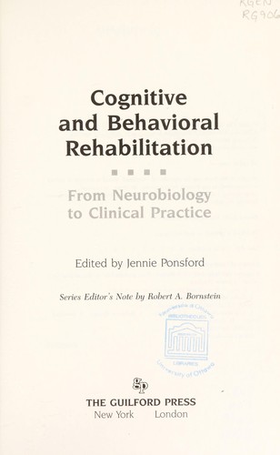 Cognitive and Behavioral Rehabilitation