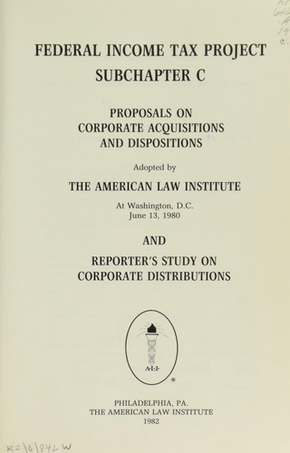 Federal Income Tax Project, Subchapter C