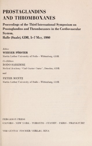 Prostaglandins and Thromboxanes