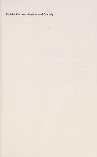 Mobile Communication and Society
