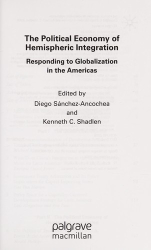 The political economy of hemispheric integration