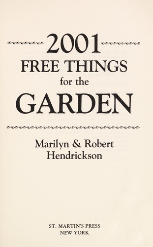 2001 free things for the garden