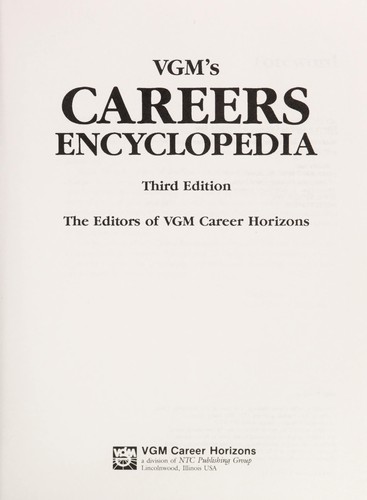 VGM's Careers Encyclopedia