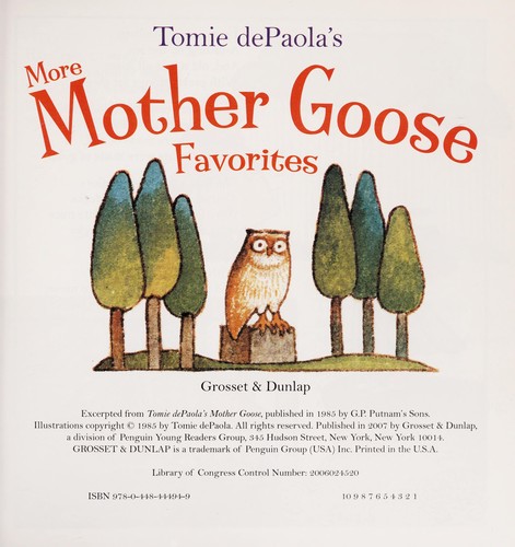 Tomie dePaola's More Mother Goose Favorites