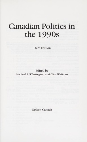 Canadian Politics in the 1990s