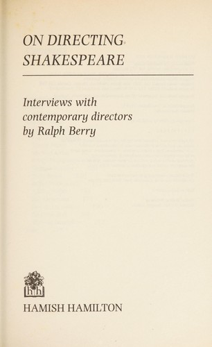 On directing Shakespeare