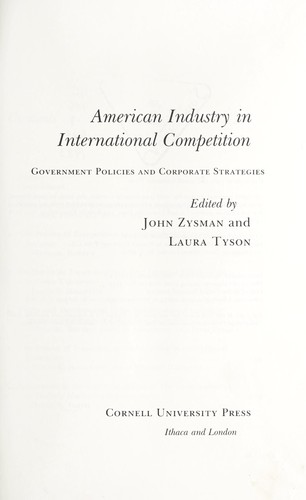 American industry in international competition
