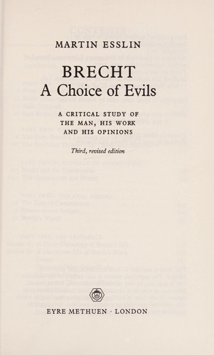 Brecht, a Choice of Evils