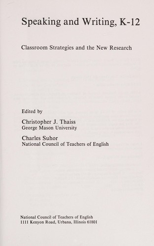 Speaking and Writing, K-12