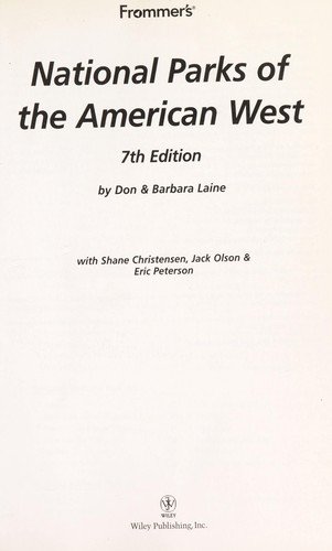 Frommer's national parks of the American West
