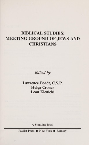 Biblical Studies: Meeting Ground of Jews and Christians