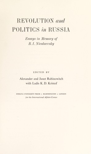 Revolution and Politics in Russia