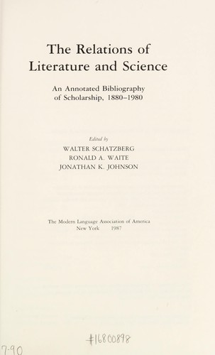 The Relations of literature and science