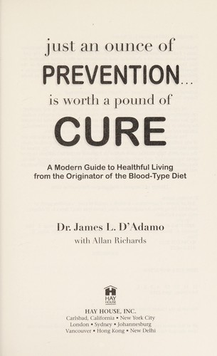 Just an ounce of prevention-- is worth a pound of cure
