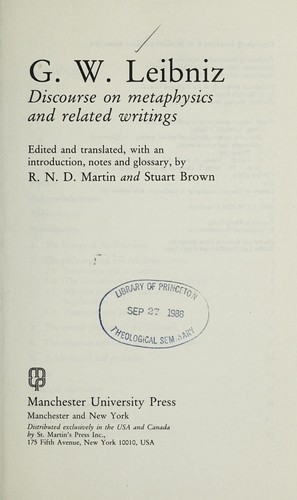Discourse on metaphysics and related writings
