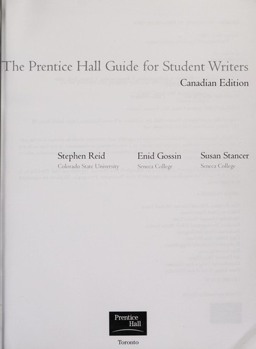 The Prentice Hall Guide for Student Writers