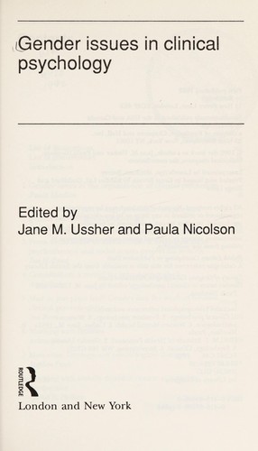Gender issues in clinical psychology