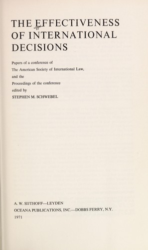 The Effectiveness of international decisions