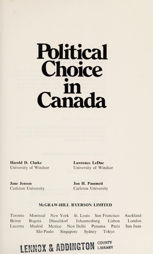 Political choice in Canada