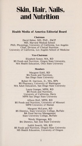Skin, Hair, Nails, and Nutrition