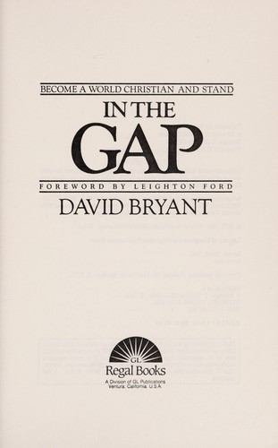 Become a world Christian and stand in the gap