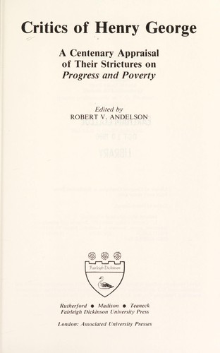 Critics of Henry George