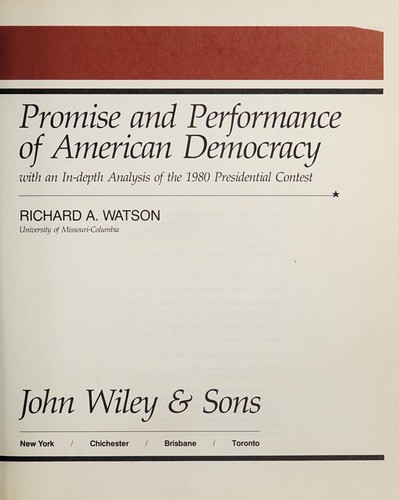 Promise and Performance of American Democracy