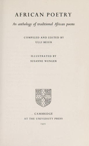 African Poetry: An Anthology of Traditional African Poems