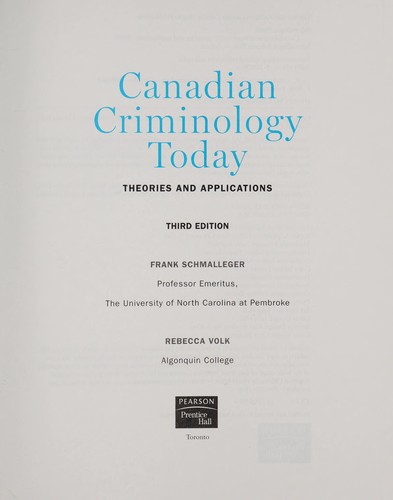Canadian criminology today