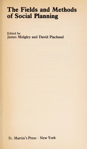 The Fields and methods of social planning