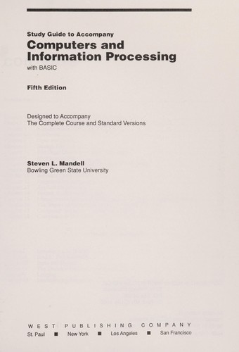 Study guide to accompany Computers and information processing, with BASIC
